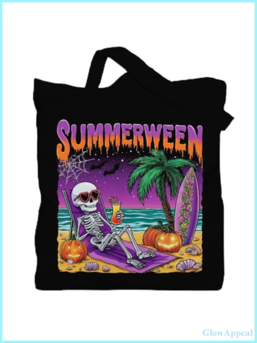 Halloween Tote Bag for Women Fall Gifts Canvas Summerween Beach Travel